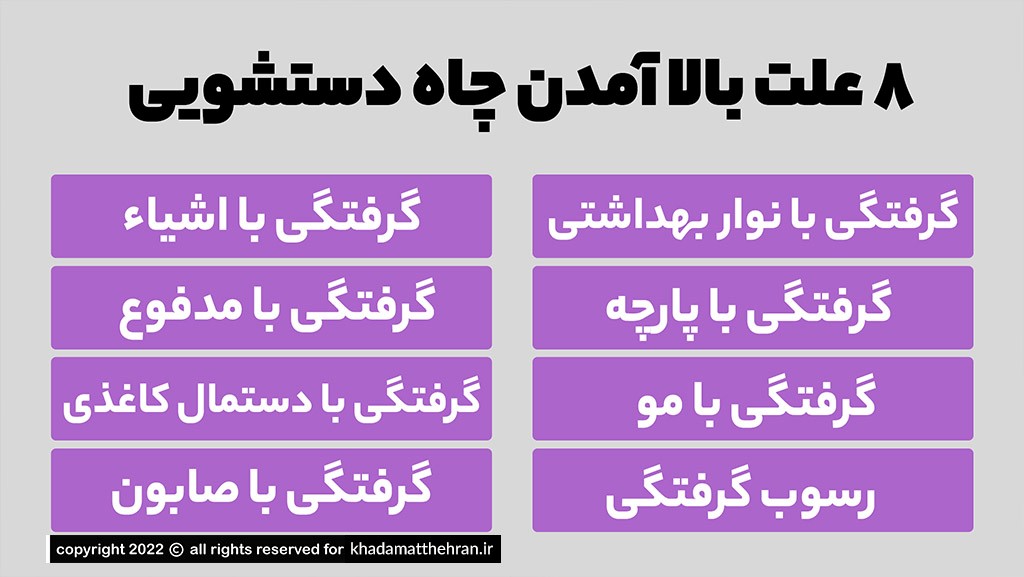 اینفوگرافیک علت بالا آمدن چاه دستشویی